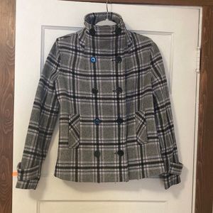 Levi’s plaid pea coat (XS)